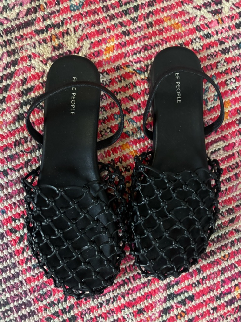 Free People Wayside Black Knotted Slide Mules - Picture 3 of 7